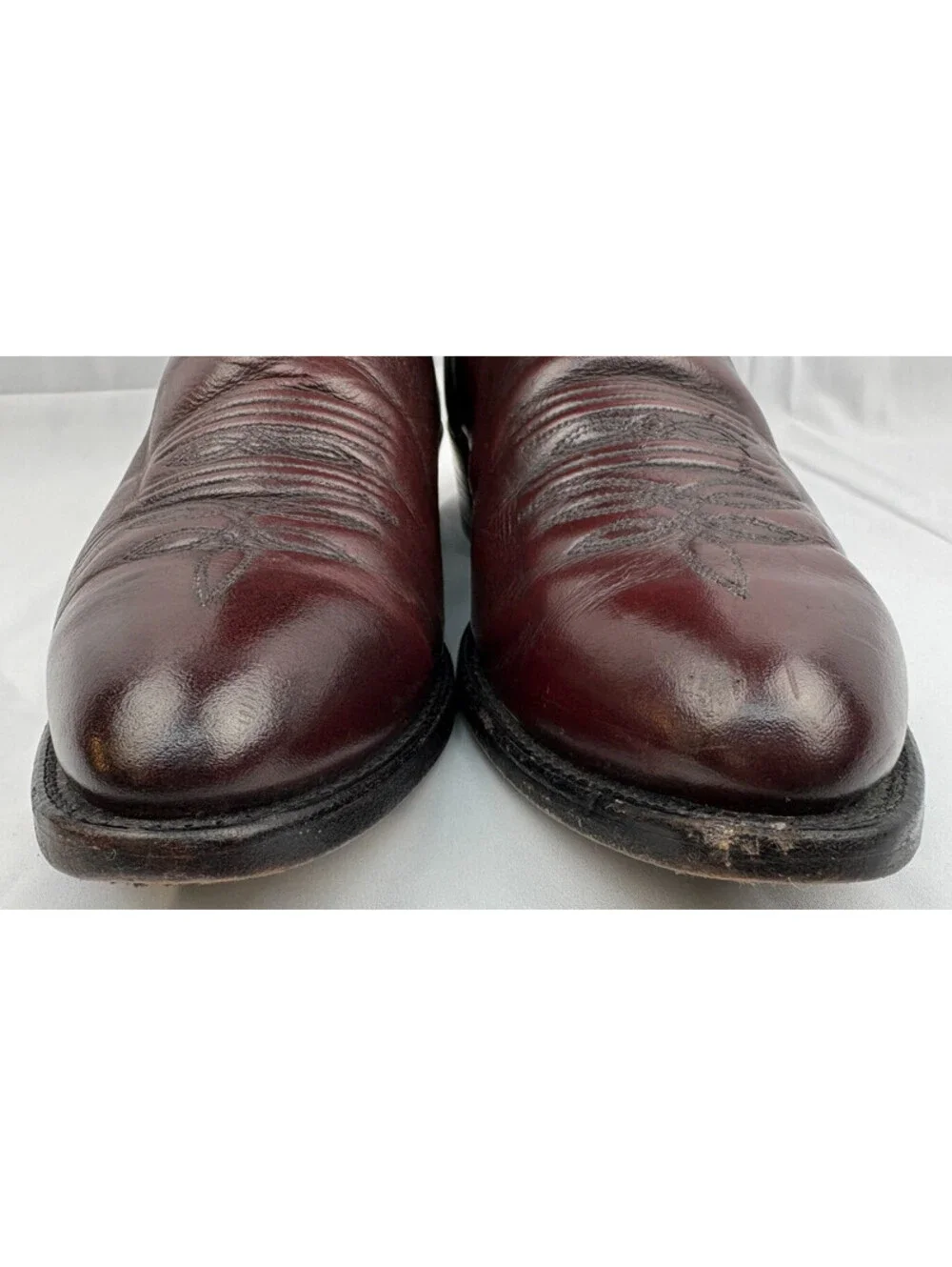 J. Chisholm Handcrafted Black Cherry Men's 10.5D Western Cowboy Boots Model 5513